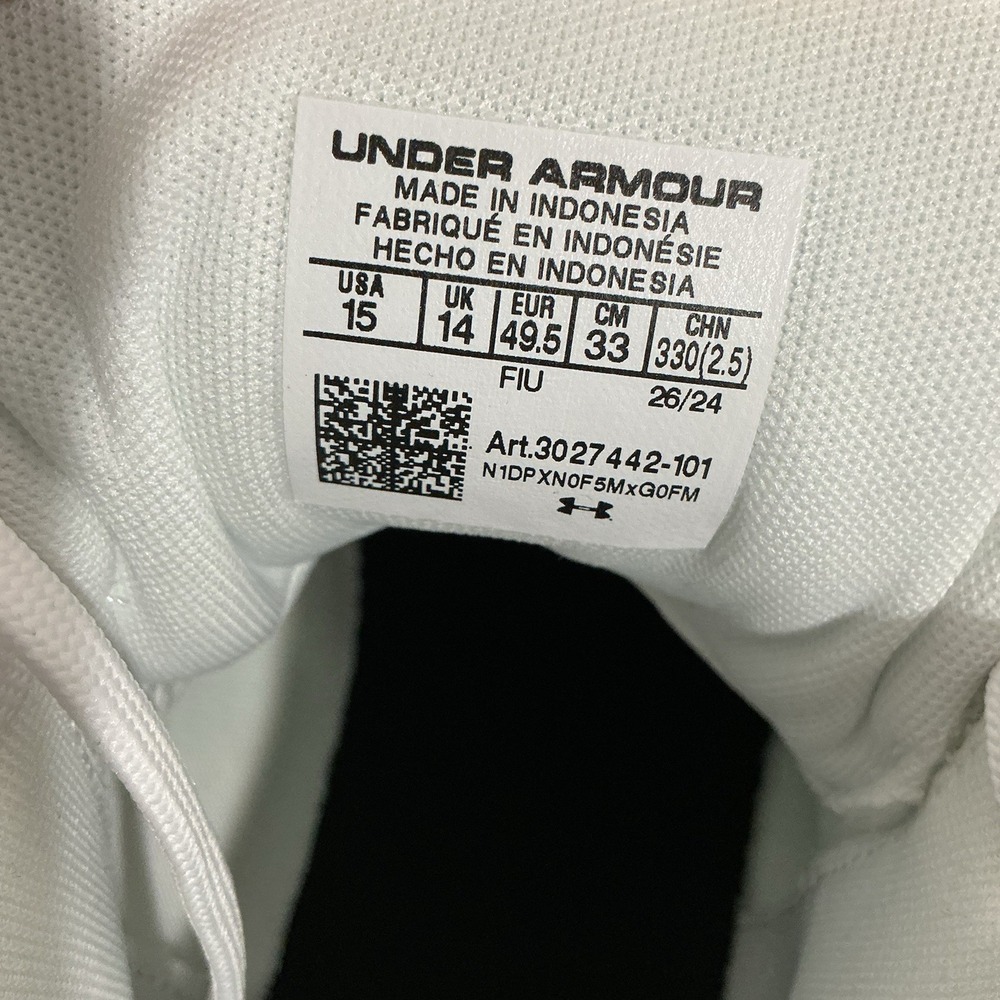 MENS SIZE 15 Under Armour Harper 9 Pro TPU Baseball Cleats WHITE/GOLD New No Box - Picture 6 of 6